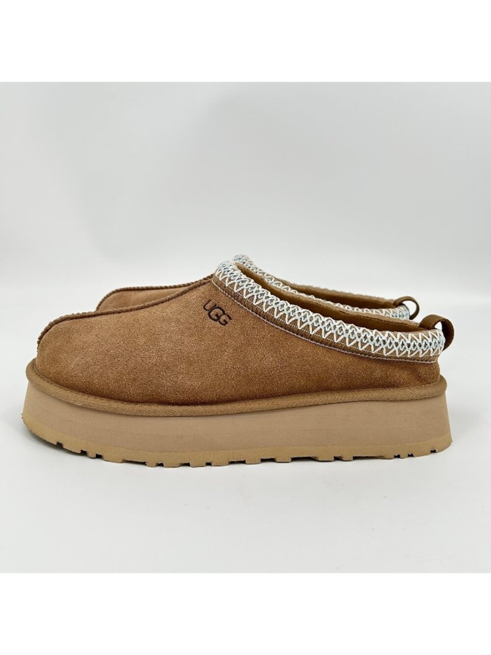 UGG Tazz Slippers Sand 1122553-SAN Size 11 Suede Platform Slip On Clogs Womens